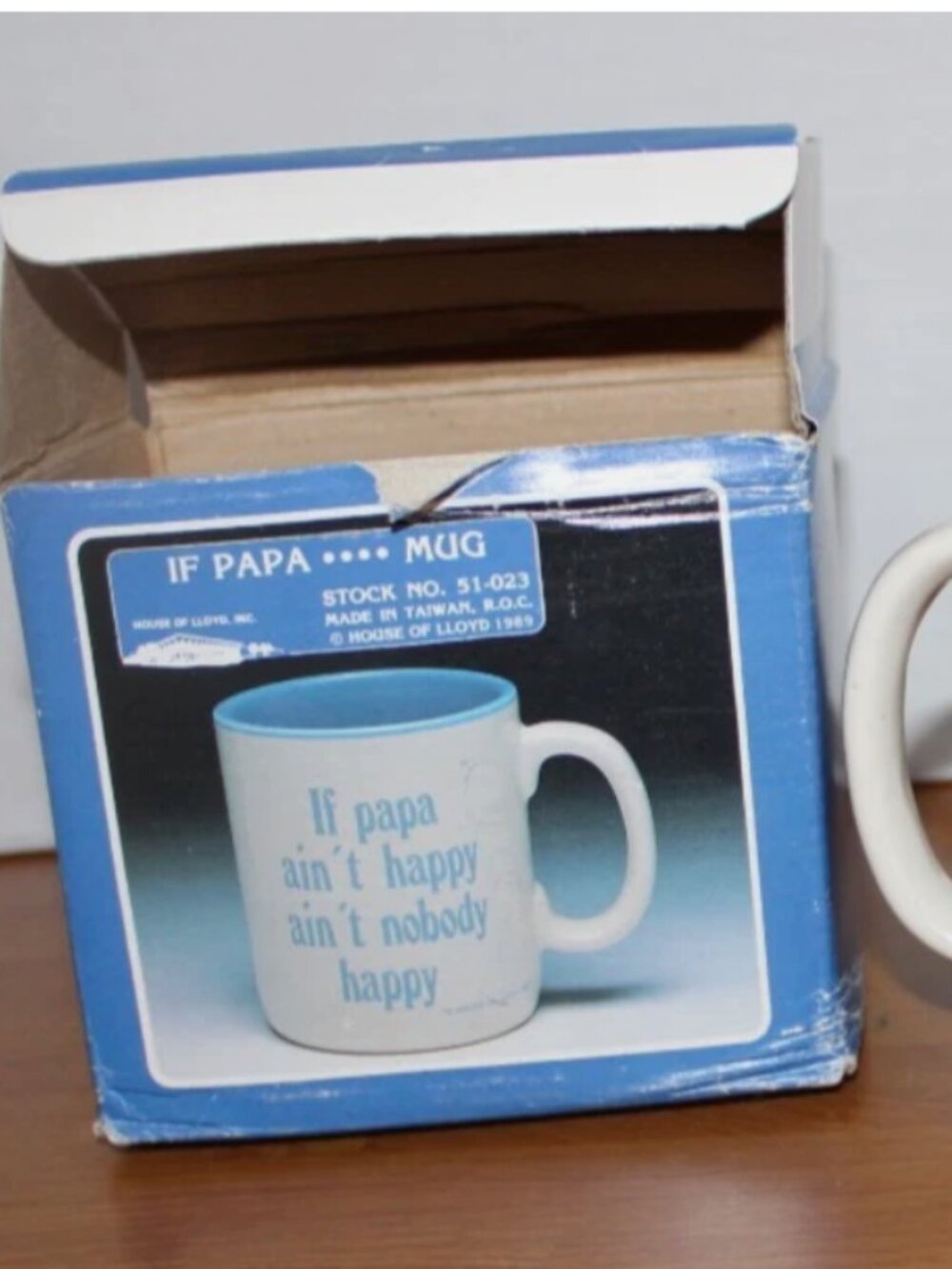 House of Lloyd If Papa Ain't Happy Ain't Nobody Happy Coffee Mug NIB 1989
